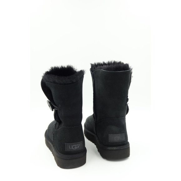 Women's Shoes UGG BAILEY BUTTON II Twinface Sheepskin Boots BLACK Size 5 - Picture 5 of 11